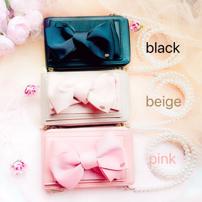 リボンスマホケース スマホポシェット iPhone リボンスマホポーチ 楽天市場】【イベント期間P5倍】 スマホポーチ スマホショルダー