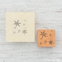 雪が舞う・雪の結晶のスタンプ