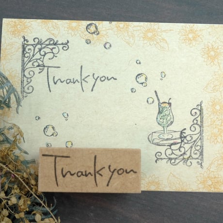 手書き文字スタンプ　Thank you
