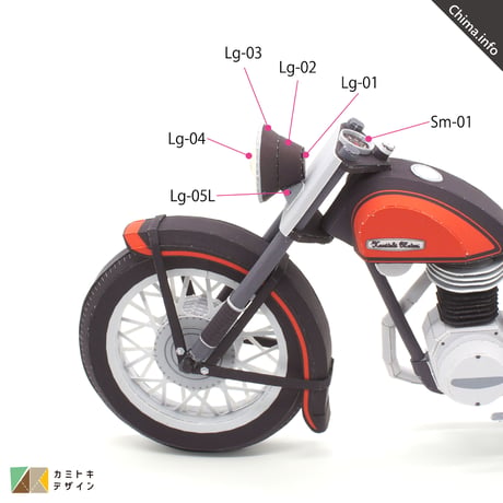 ハーレースタイル・オートバイ　-ペーパークラフト-