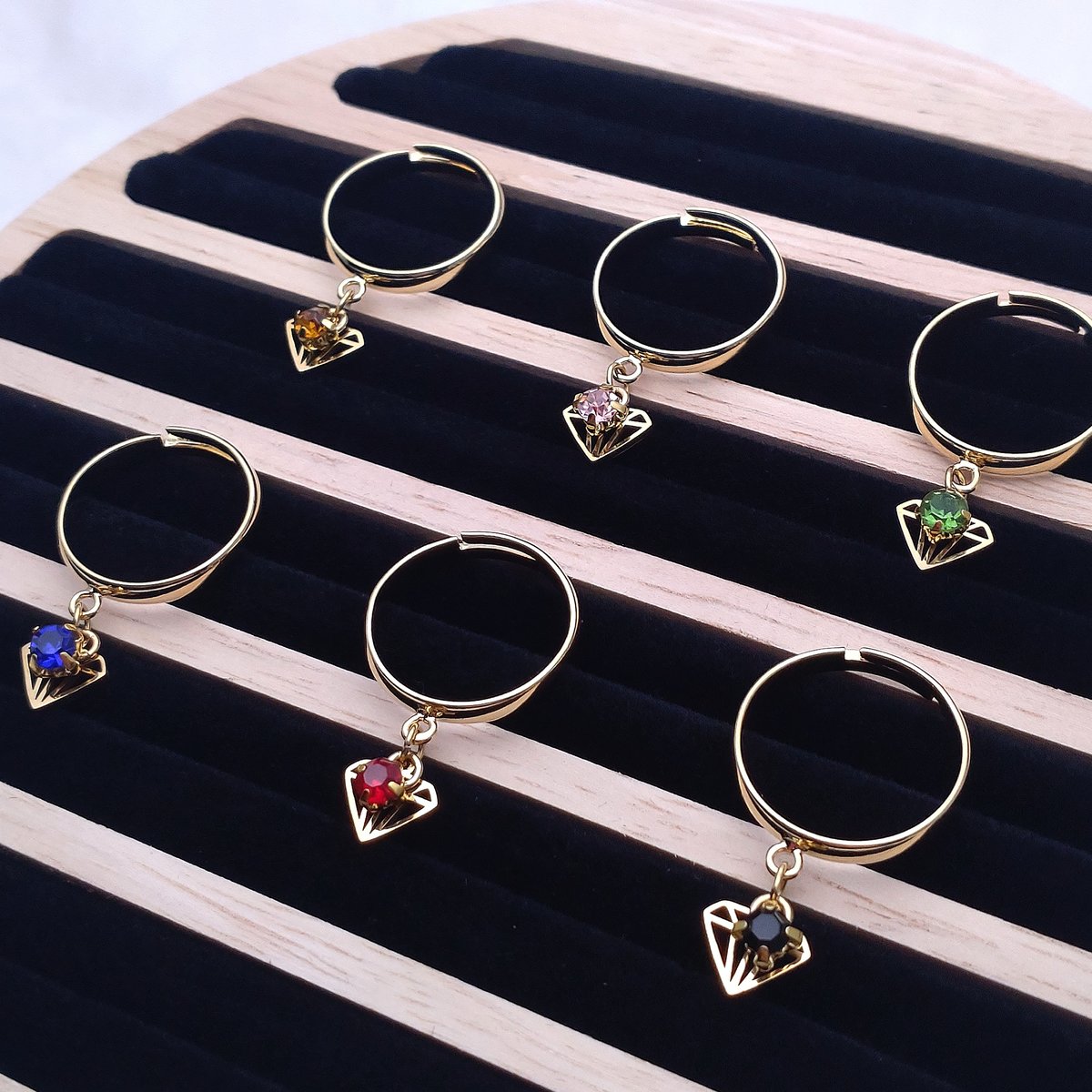 お取り置きです♡14kgf アメトリンダイヤカットチャーム ダイヤチャーム付きリング | Trovare