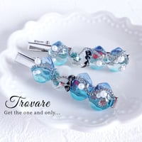 海の煌めきヘアクリップ 青