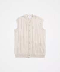 #-09 Giza cotton vneck knit vest (Beige)