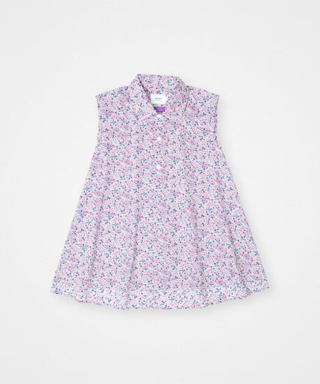 #-87 2way detachable collar liberty print sleeveless shirt (Pink)