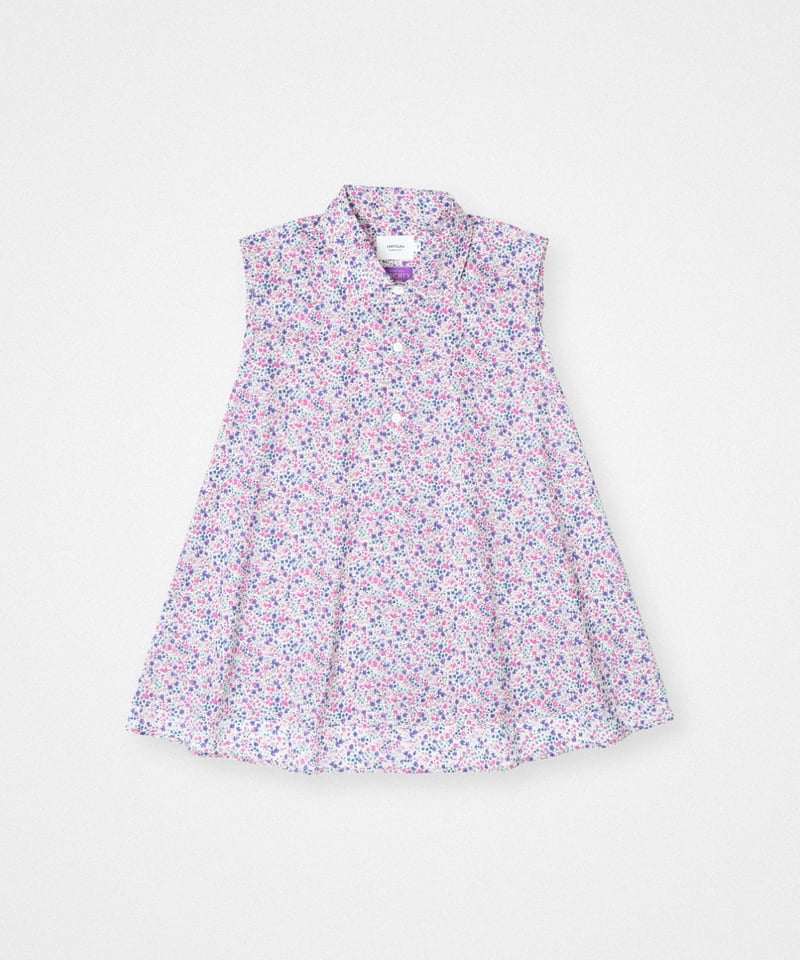 87 2way detachable collar liberty print sleev