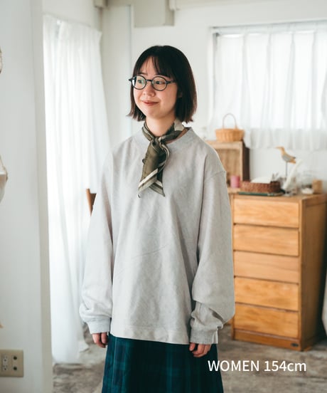 "UNFOLK CLASSIC" Banshu double gauze bias cut tshirt