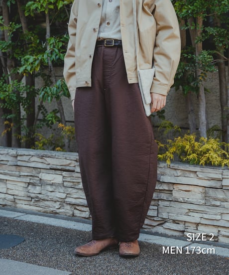 ⁡“UNFOLK CLASSIC” Enshu sashiko style baloon pants (Brown)