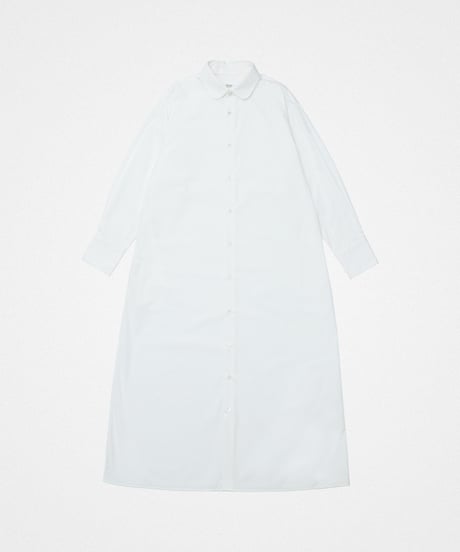 #-44 2way detachable collar shirt onepiece (White)