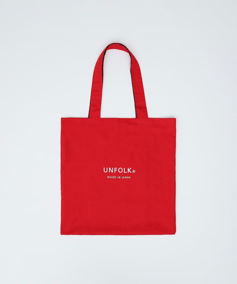 37 Reversible check tote bag (Red) | UNFOLK