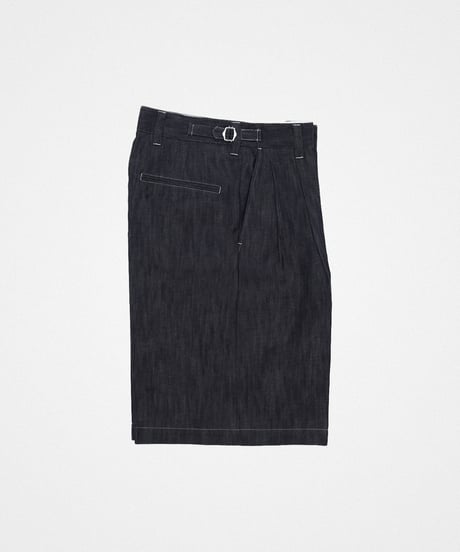 #-63 Rigid denim 2tuck shorts