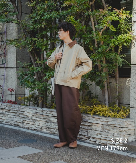 ⁡“UNFOLK CLASSIC” Enshu sashiko style baloon pants (Brown)
