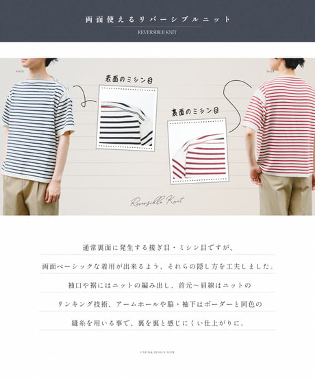 #-85 14G i-plating reversible border short sleeve knit