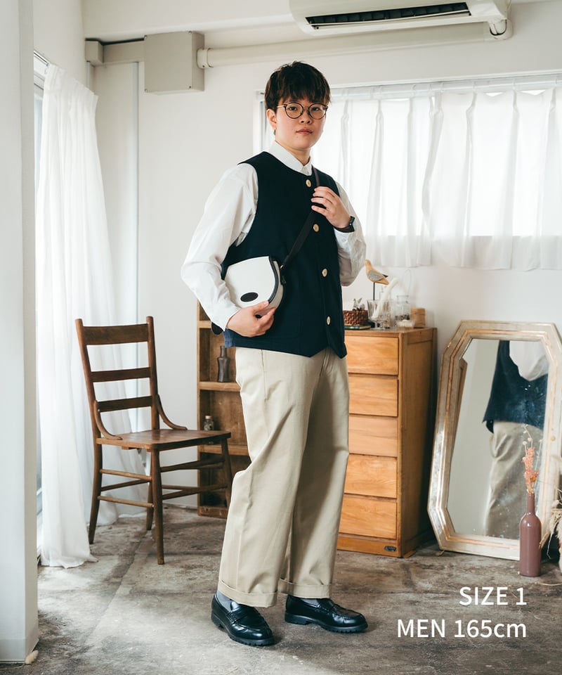 48 Peach brushed classic vest (Brown) | UNFOLK