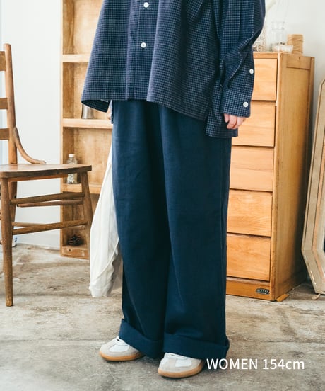 "UNFOLK CLASSIC" Banshu cotton linen relax pants
