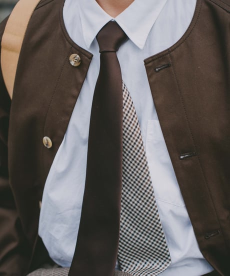#-07 Reversible silk tie (Brown)