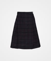 “UNFOLK CLASSIC” Enshu bokujyu coating madras check skirt