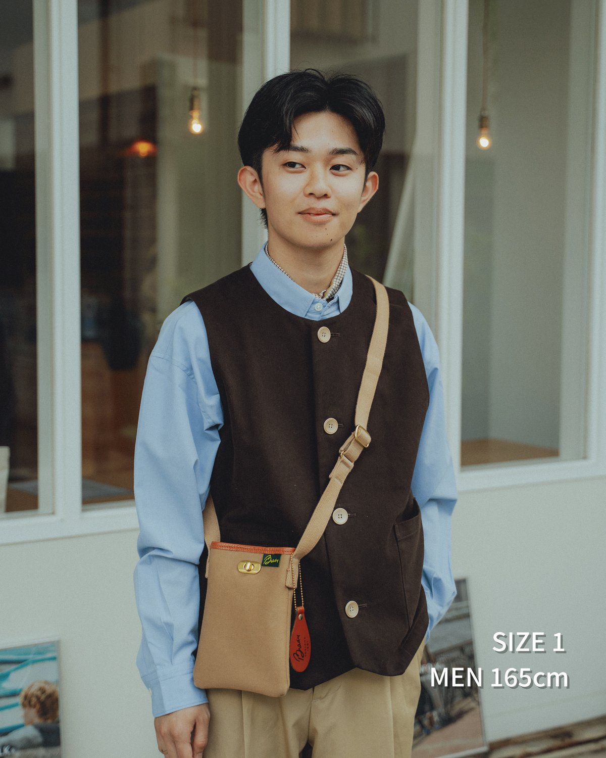ベスト UNFOLK Peach brushed classic vest 48 Peach brushed classic vest (Brown) | UNFOLK