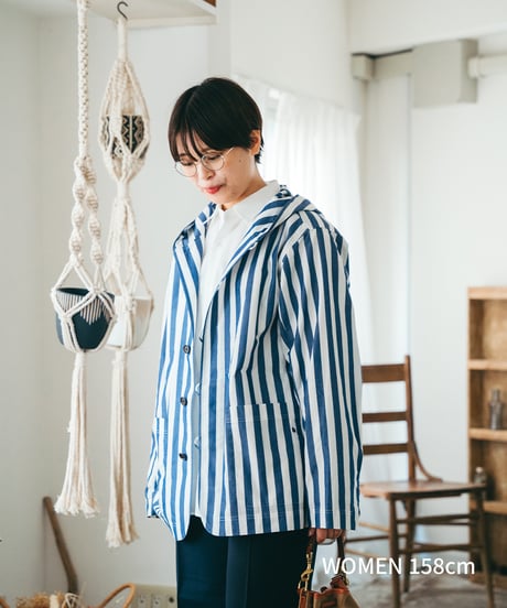 "UNFOLK CLASSIC" Banshu shuttle stripe shirt jacket