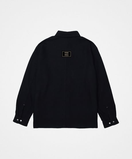 "UNFOLK CLASSIC" Banshu wool mix soft herringbone shirt jacket (Black)