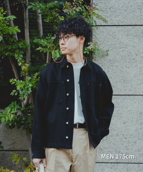 “UNFOLK CLASSIC” Enshu soft herringbone shirt jacket (White)