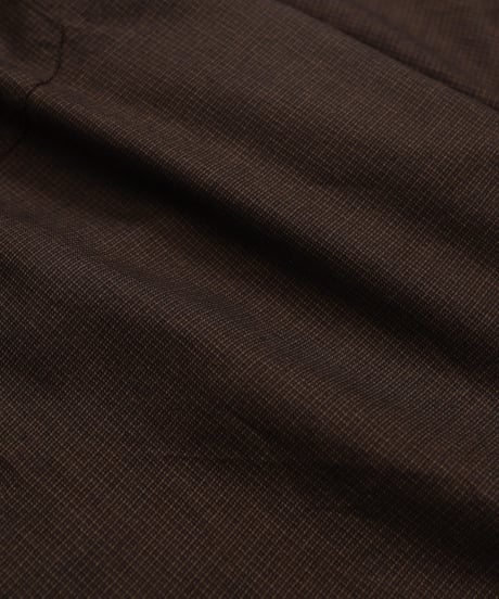 #-23 2way detachable collar check shirt (Brown)