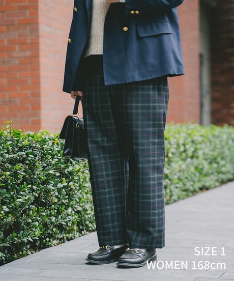#-21 Seamless classic check pants (Green)