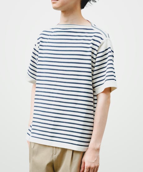#-85 14G i-plating reversible border short sleeve knit