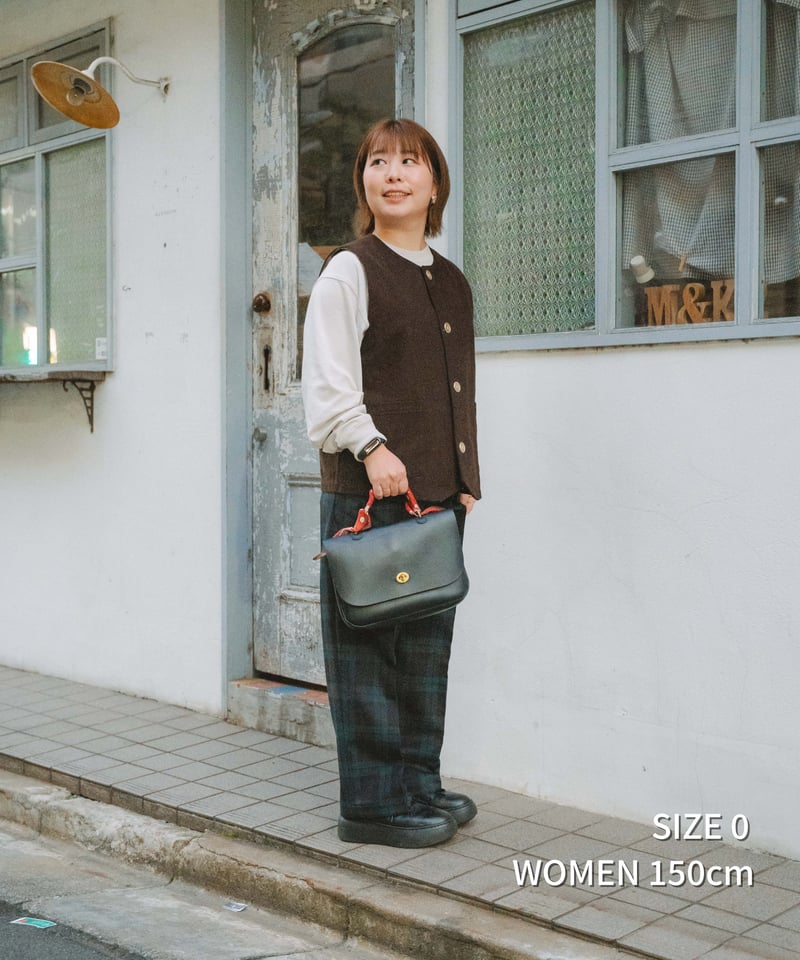 パンツ UNFOLK 2tuck straight check pants 75 W/P gabardine 2tuck straight check pants |