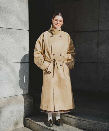 #-30 Ventile gabardine belted trench coat