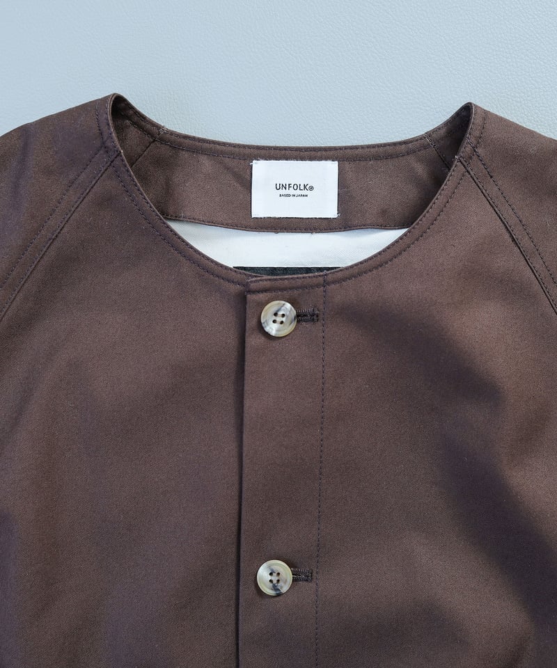 05 Ventile gabardine roundneck blouson (Brown