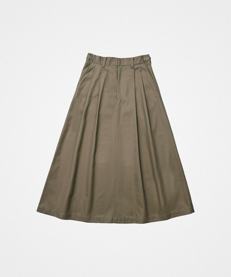 70 Ventile gabardine 2tuck skirt (Khaki) | UN