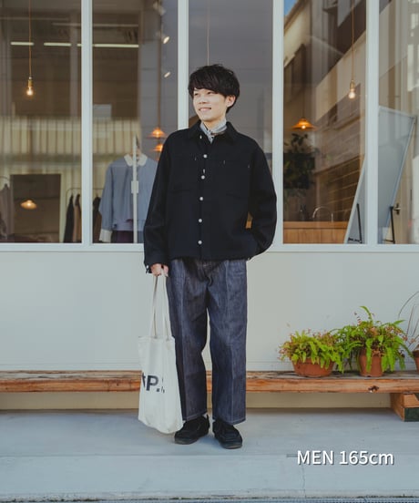 “UNFOLK CLASSIC” Enshu soft herringbone shirt jacket (White)