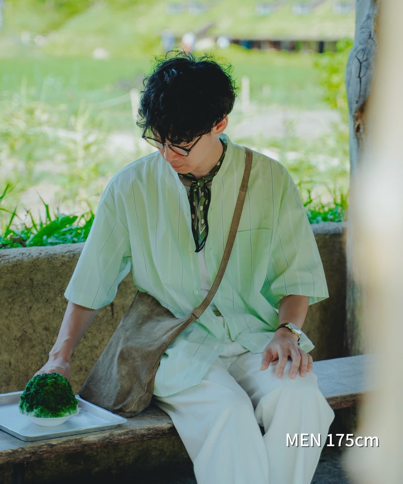 74 Hand print silk scarf (Green) | UNFOLK