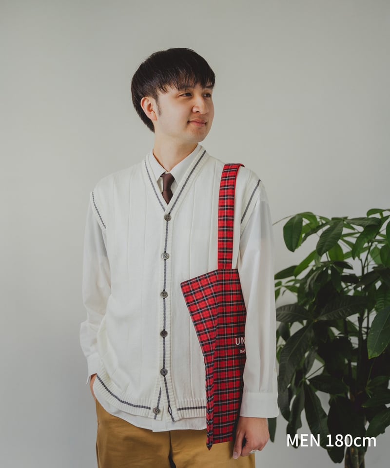 35 Giza cotton tilden knit vest (Ivory) | UNF
