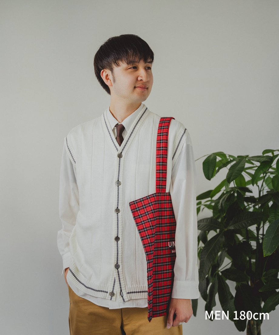 35 Giza cotton tilden knit vest (Ivory) | UNF