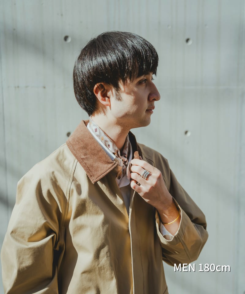 59 Hand print silk scarf (Brown) | UNFOLK
