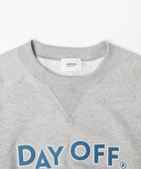 #-80 "DAYOFF" loose embroidery sweat (Gray)