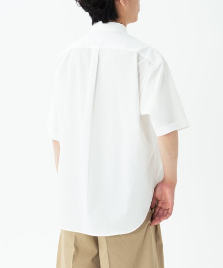 #-60 2way detachable collar short sleeve shirt (White)