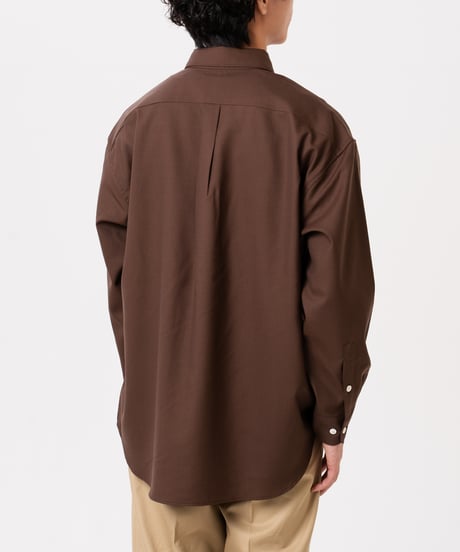 #-41 2way detachable collar wool shirt（Brown）