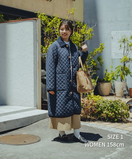 #-72 Diamond Quilt 2way coat (Brown)
