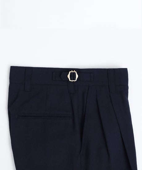 #-47 Wool mix 2tuck slacks (Navy)