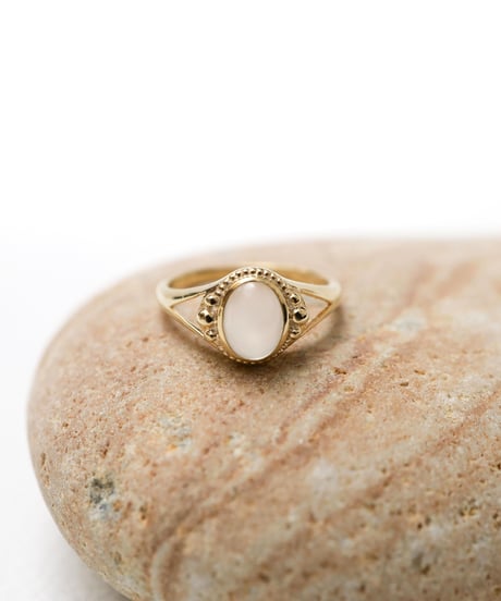 #-84 Silver925 classic stone ring (Moonstone)