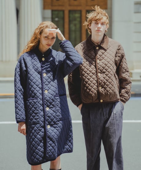 #-71 Diamond Quilt 2way blouson (Navy)