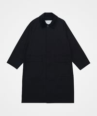 #-53 Ventile gabardine 2way railway coat (Black)