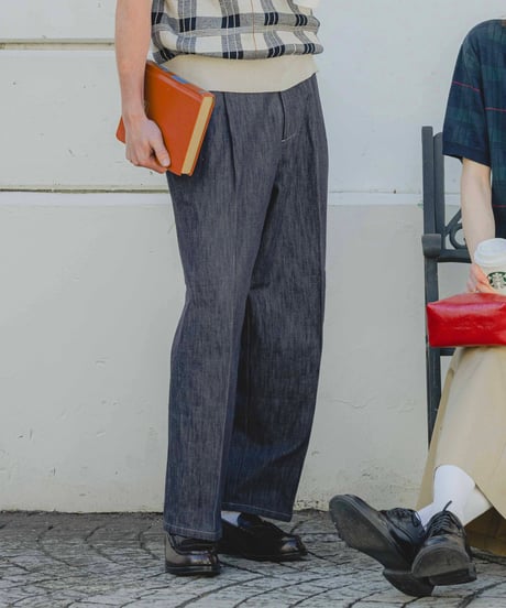 #-24 Rigid denim 2tuck straight pants