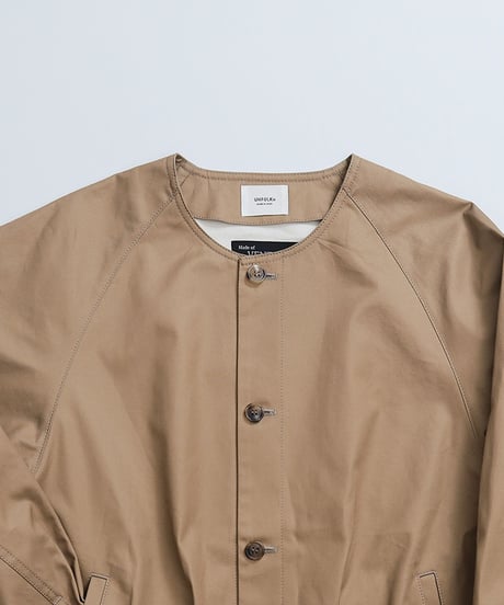 #-05 Ventile gabardine nocollar blouson (Beige)