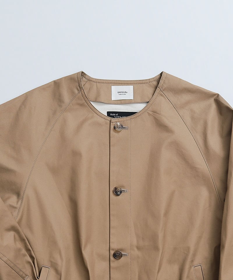 05 Ventile gabardine nocollar blouson (Beige)