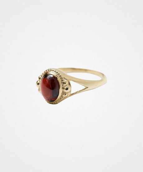 #-84 Silver925 classic stone ring (Garnet)