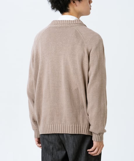 #-33 7×3G cotton knit polo (Beige)