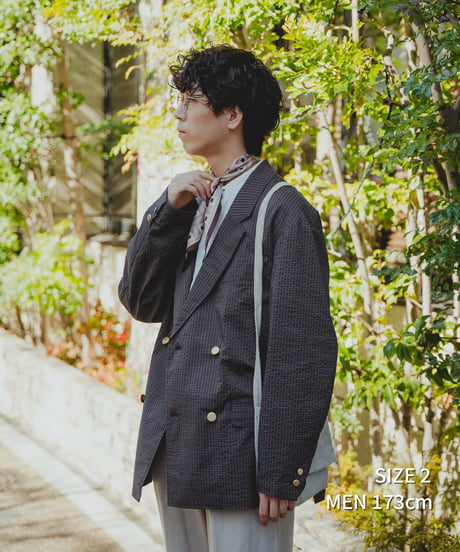 #-55 4B Seersucker double blazer (Green)